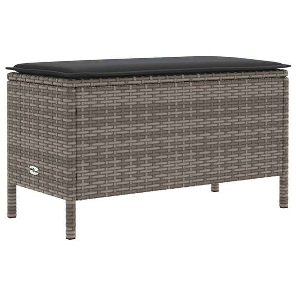 vidaXL Pouf de Jardin Gris et Gris foncé 80 x 38 x 45 cm Rotin PE