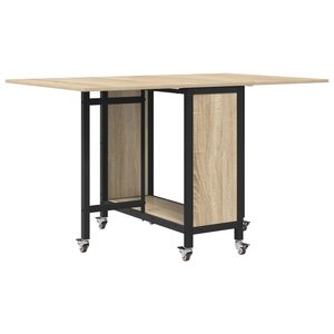 vidaXL Table à manger pliante avec roulettes 130 x 80 x 76 5 cm