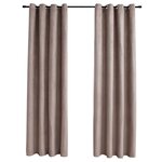 vidaXL Rideaux occultants avec anneaux en métal 2 Pièces Taupe 140x225 cm