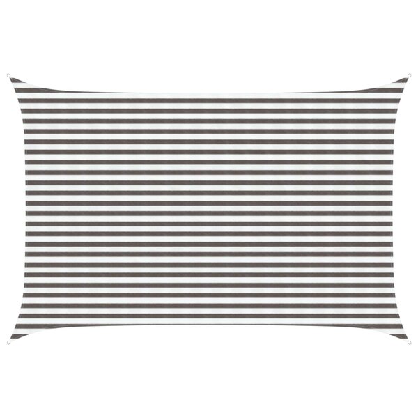 vidaXL Voile d'ombre 3 x 4 m HDPE Rectangulaire Gris clair et blanc