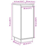 vidaXL Buffets 2 Pièces Noir 31 5x34x75 cm Bois massif de pin