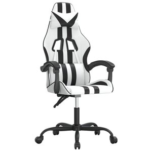 vidaXL Chaise de jeu Blanc et noir Similicuir