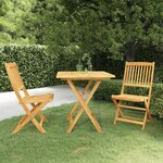 vidaXL Ensemble à manger de jardin pliable 3 Pièces Bois d'acacia solide
