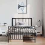 vidaXL Cadre de lit métal sans matelas et pied de lit noir 100x200 cm