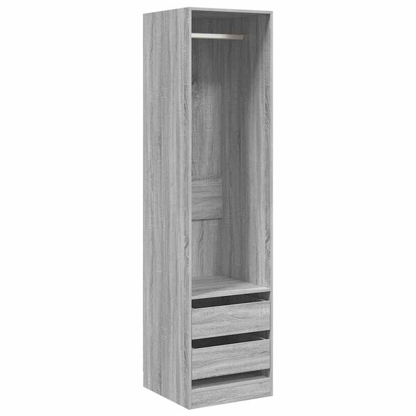 vidaXL Armoire avec tiroirs Sonoma gris 50x50x200 cm Bois d'ingénierie