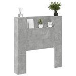 vidaXL Armoire tête de lit avec LED gris béton 100x16 5x103 5 cm
