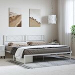 vidaXL Cadre de lit métal sans matelas et tête de lit blanc 183x213 cm