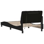 vidaXL Cadre de lit avec LED sans matelas noir 100x200 cm tissu