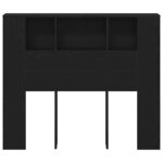 vidaXL Cabinet de Tête de Lit Chêne noir 120 x 19 x 104 5 cm