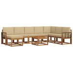 vidaXL Ensemble de canapés d'extérieur 9 pc Naturel et Beige