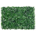  vidaXL Clôture à feuilles d'arbustes artificiels 24 Pièces Vert 40x60 cm