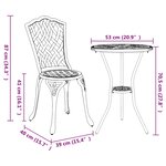 vidaXL Ensemble bistro de jardin 3 Pièces Vert Aluminium