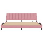 vidaXL Cadre de lit avec lumières LED rose 200x200 cm velours