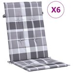 vidaXL Chaises de jardin inclinables et coussins lot de 6 bois teck