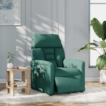vidaXL Fauteuil de massage inclinable électrique Vert foncé Tissu