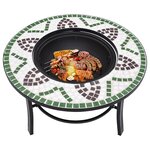 vidaXL Foyer mosaïque Vert 68 cm Céramique