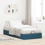 vidaXL Cadre de lit ottoman sans matelas bleu foncé 80x200 cm velours