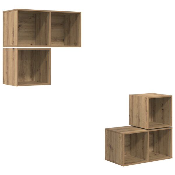 vidaXL Ensemble de meubles TV 4 Pièces chêne artisanal 37 x 37 x 72 cm