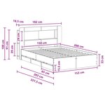 vidaXL Cadre de lit avec rangement Gris béton 150 x 200 cm