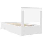 vidaXL Cadre de lit Blanc et Argent 75 x 190 cm Bois d'ingénierie
