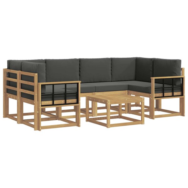 vidaXL Ensemble de canapés d'extérieur 7 pc Blanc et anthracite