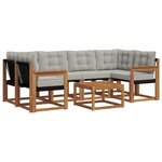 vidaXL Ensemble de canapés d'extérieur 7 pc Gris Naturel et Clair