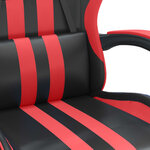 vidaXL Chaise de jeu pivotante Noir et rouge Similicuir