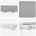 Store Rétractable Manuel vidaXL avec LED Gris Clair 450x350 cm