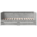 vidaXL Lit de jour avec tiroirs sans matelas gris béton 100x200 cm