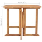 vidaXL Table à dîner pliable de jardin Ø90x75 cm Bois de teck solide