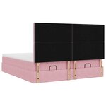 vidaXL Cadre de lit ottoman avec matelas rose 200x200 cm velours