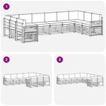 vidaXL Ensemble de canapé d'angle 10 Pièces Blanc et Beige