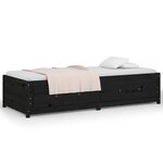 vidaXL Lit de jour sans matelas noir 75x190 cm bois de pin massif