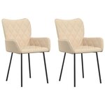 vidaXL Chaises à manger lot de 2 crème tissu