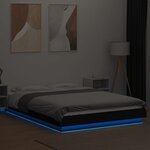 vidaXL Cadre de lit avec lumières LED sans matelas noir 120x190cm