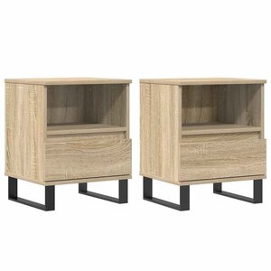 vidaXL Tables de chevet 2 Pièces chêne sonoma 40x35x50 cm bois ingénierie