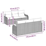 vidaXL Ensemble de canapé de jardin 7 Pièces Beige  gris clair