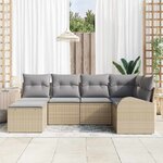 vidaXL Ensemble de canapé de jardin 6 Pièces beige et gris clair