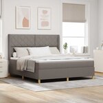 vidaXL Lit à Ressorts avec matelas Taupe 180 x 200 cm tissu