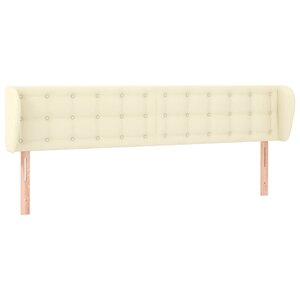 vidaXL Tête de lit avec oreilles Crème 183x23x78/88 cm Similicuir