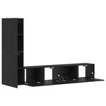 vidaXL Meuble TV mural 4 Pièces Chêne noir Bois d'ingénierie