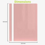 ACROPAQ 10 Classeurs de rapport A4- 10 Classeurs de présentation A4 en polypropylène- Rose pastel