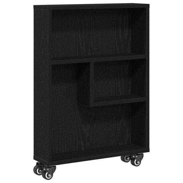 vidaXL Chariot de Rangement Étroit Chêne noir 48 x 13 x 68 cm