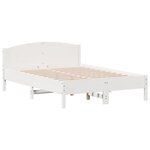 vidaXL Lit bibliothèque sans matelas blanc 160x200 cm bois pin massif