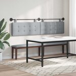 vidaXL Tête de lit suspendue Avec lumière LED Gris clair Tissu