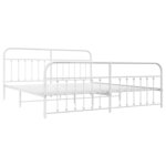 vidaXL Cadre de lit métal avec tête de lit/pied de lit blanc 193x203cm