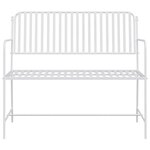 vidaXL Banc de jardin Blanc 104 x 54 x 93cm Acier