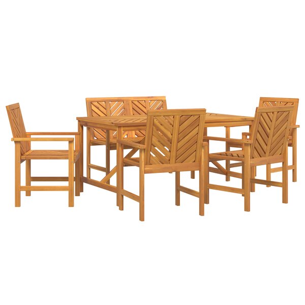 vidaXL Ensemble de salle à manger de jardin en bois massif d'acacia