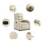 vidaXL Fauteuil inclinable électrique Crème Similicuir