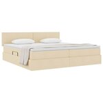 vidaXL Lit avec rangement et matelas avec matelas Crème 200 x 200 cm